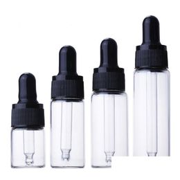 Packing Bottles Wholesale Amber Clear Glass Dropper Bottle 5Ml 10Ml 15Ml 20Ml Transparent Pipette Vial 1000Pcs Drop Delivery Office Dhx5N