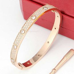 Stainless Steel Full Diamond Bracelet Design Women Men Chirstmas Bangle Bracelets Luxury Distance Jewellery No Box