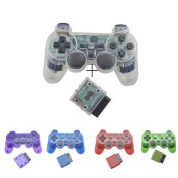 Mice Transparent Colour Bluetooth Wireless Gamepad Controller For Sony PS2 2.4G Vibration Controle For Plastation 2 Joystick