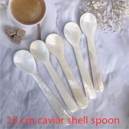 Spoons 13CM Natural Mother-of-pearl Shell White Spoon Coffee Cutlery Restaurant El Honey Dessert Caviar