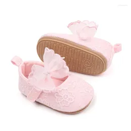First Walkers Baby Girl Bow Knot Mes Flower Princess Shoes Infant Toddler Little Walking White Pink Outdoor