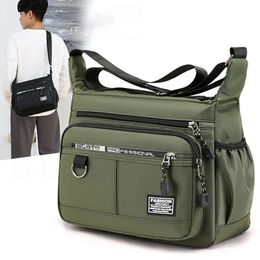 Mens Messenger Crossbody Shoulder Bags Men Small Sling Pack For Work Business Waterproof Oxford Packs Satchel Purse 240227