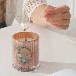 Candles Ins Style Oil Painting Roman Cup Aromatherapy Candle Jar Scented Candle Soy Wax Plant Essential Oils Candles Home Decoration