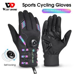 Gloves West Biking Sports Cycling Gloves Mtb Road Bike Motorcycle Gloves Men Women Touch Screen Selflocking Full Finger Bicycle Gloves