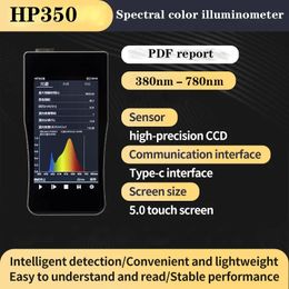 Misuratore di illuminamento spettrometro di rilevamento dell'illuminamento della luce della temperatura del colore della lunghezza d'onda dell'analisi spettrale HP350