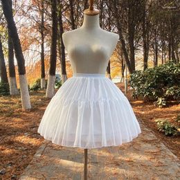 Skirts Lolita Short Dress Cosplay Petticoats Women White Chiffon Daily Fishbone Puffy Mini Skirt Ballet Rockabilly Crinoline Underskirt