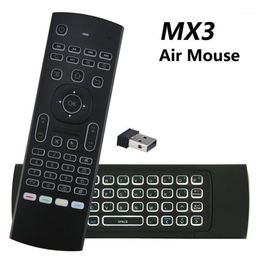 Remote Controlers MX3 Backlit Air Mouse T3 Smart Voice Control MX3L 24G IR Learning Wireless Keyboard For Android TV Box14810723