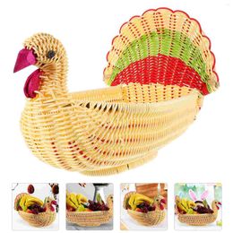 Dinnerware Sets Fruit Basket Pallet Imitation Rattan Baskets For Kitchens Storage Woven Turkey Shape Container Pp Holder Bread
