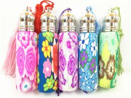 Bottle Free Shipping 10pcs/lot 10ml Essntial Oil Bottles with Sier Tassels Lid Polymer Clay Empty Perfume Rollon Bottle