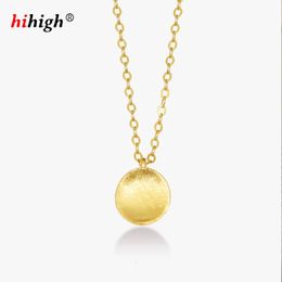 Korean Edition Frosted Circles Pendant Necklace Female S925 Sterling Silver Plated With K Gold Simplicity Fashion 240220