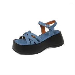 Summer 2024 Women Sandals Platform Casual Open Yoe Shoes High Heels Wedge Dropshopping 92737 17932 40053