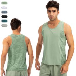 Lus Yoga Lemon Algin Men Gym Clothes Sleeveless Sports Workout Vest Running Training Tank Top Elastic Fitness Breathable Man Activewear LL Align fallow