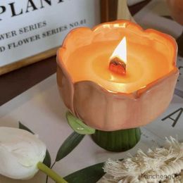 Candles Cute Tulip Handmade Low-temperature Scented Candles Creative Ceramic Aromatherapy Ornament Birthday Gift Home Bedroom Decoration