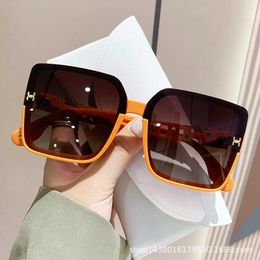 Original 1to1 Net red box sunglasses for womens new high-end sense H-home street photo UV resistant travel driving 848 MCTR