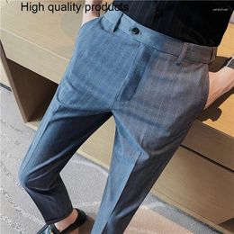 Men's Suits 2024 Autumn Winter Striped Suit Pants Men Clothing Korean Slim Fit Business Formal Wear Office Trousers Plus Size 29-36