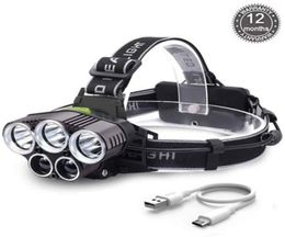 Super Bright 5000LM 5x XML T6 LED Rechargeable USB Headlamp Head Light Zoomable Waterproof 6 Modes Torch for Fishing Camping Hunt5215864