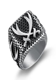 Retro Silver 316 Stainless steel muslim men039s saudi arabia ring the sword of life imam Islamic turkish ring zulfiqar imam ali1728022