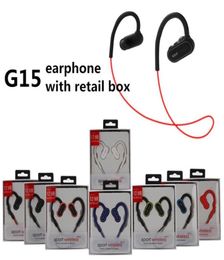 G15 wireless headphones G15 earphone G15 bluetooth stereo sport headsets waterproof in ear hook wireless earbuds with mic and reta5902814