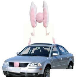 Interior Decorations Cute Pink Reindeer Antlers For Car Truck Christmas Decoration Accessories Gift W1S6 Drop Delivery Dhrwg