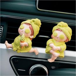 Interior Decorations Car Air Outlet Clip Cute Spa Girl Action Figures Fragrance Decoration Accessories Girls Giftsinterior Drop Deliv Dhxvh