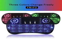 3 Colours Backlit i8 Mini Wireless Keyboard 24ghz English Russian 3 Colour Air Mouse with Touchpad Remote Control Android TV Box8766152