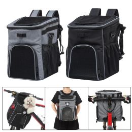 Carriers Dog Bike Basket Bag Ventilated Pet Carrier Backpack for Camping Travelling