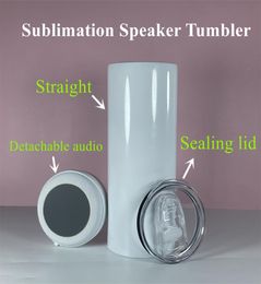 Sublimation Bluetooth Speaker Tumbler Double Wall Stainless Steel Straight Tumblers Insulation Water Bottle Coffee Mug A022683907
