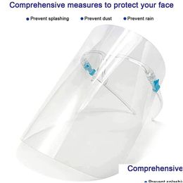 Other Kitchen Tools Safety Transparent Clear Eco Pet With Glass Frame Plastic Reusable Protective Anti-Splash And Fog Face Shield Mask Dh4Gf