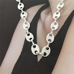 Chains Single Layered Punk Rock Gold Sliver Colour Aluminium Chain Choker Necklace For Women Link Collar Clavicle Statement Jewelry3588