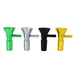 14mm Metal Bowl Piece hookah for Bongs Thick Pyrex Heady Glass Water Pipes Bowls with Handle1749518