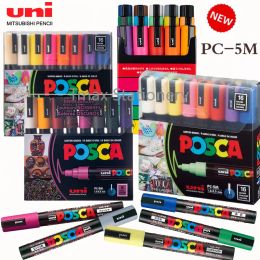 Markers Uni Posca Paint Marker Pen Pc5m 7/8/15/16 Colours Set Poster Graffiti Handpainted Manga Acrylic Paint Painting Art Supplies
