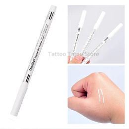 Markers 5pcs Microblading White Eyebrow Marker Pen Surgical Skin Mapping Pencil with Measuring Ruler Permanent Beauty Makeup Accesories