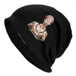 Berets Jujutsu Kaisen Satoru Gojo Bonnet Hats Goth Outdoor Skullies Beanies For Men Women Knitting Warm Dual-use Unisex