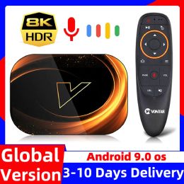 Receivers VONTAR X3 Android Smart TV opakowanie MAX 4GB RAM 128GB ROM 8K Android 9.0 TVBOX Amlogic S905X3 2.4G 5G Wifi 4K dekoder 64GB 32GB