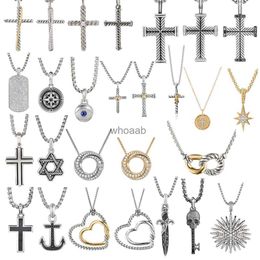 Necklaces High Luxury Deluxe CROSS Necklace Women Men DY Cable Classic Bracelet Sterling Silver 240228