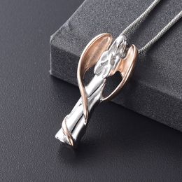 Angel Wing Fairy Cremation Jewellery for Ashes Stainless Steel Hold Loved Ones Ashes Keepsake Memorial Urn Necklace for Women Men Ur2622