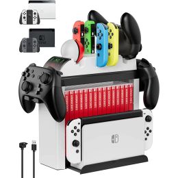 Stands Multifunctional Charging Dock for Nintendo Switch OLED/Switch Storage for Joy Cons Pro Controller and Ball Plus Controllers