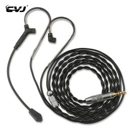 Accessories CVJ Hato Esports Gaming Cable With Detachable Boom Microphone QDC/S/C Pin Upgrade Line 3.5mm/Typec Earbuds Wire For KZ ZSN TRN