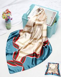 New luxury designer 4 seasons simulation silk small square scarf plum print shopee headscarf shawl scarf 1999179