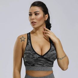 Sets/Suits Lantech Gym Bra Fiess Sports Yoga Sportswear Push Up Camo Workout Active Running Top Training Seamless Padded Bra Women