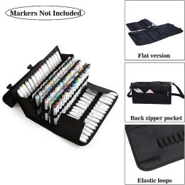 Markers 120 Slot Large Capacity Foldable Marker Pen Case Art Marker Pen Bag Storage Bag Durable Sketch Tool Storage Box Stationery