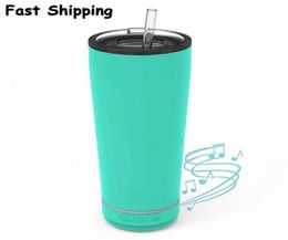 In stock 18oz Creative Bluetooth Music Tumbler Waterproof Speaker Double Wall Thermos Stainless Steel Portable Coffee Cup Mug New 2576595