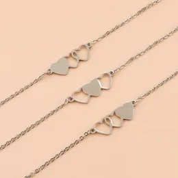 Necklace Earrings Set Y51E 3-pcs/set Friend Bracelets 3-pcs Long Distance Friendship Card Necklaces Heart-shaped Clavicle Chain For Sisters