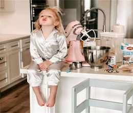 Boys Girls Pajama Sets Solid Pajamas Pyjamas Kids Child Long Sleeve Top Pants Sleepwear Set Button Autumn Spring 2012259217426