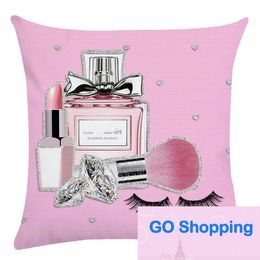 Luxury Design New Small Perfume Bottle Series Peach Skin Fabric Pillow Cover Home Pillowcase