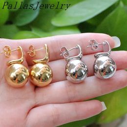 5PairsLuxury Round Ball Smooth Bead Huggie Earrings Gold Silver Color Metal Geometric Women Minimalist Jewelry Gift 240227