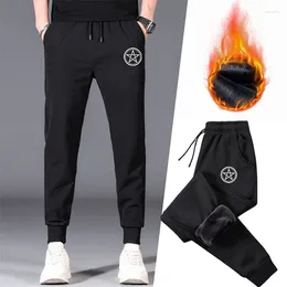 Men's Pants DIHOPE Winter Warm Fleece Thick Business Stretch Slim Fit Elastic Waist Jogger Korean Classic Trousers Male