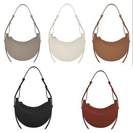 Simple designer shoulder bag cross body white bags brown red Numero Dix Half-Moon bag Full-Grain Textured/Smooth leather tote womens designer bag e4