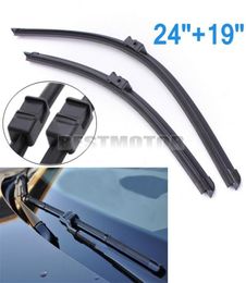 Freeshipping Pair 24" 19" Flat Front Rubber Rain Window Windscreen Wiper Blades For A3 for BMW 3 Series X5 For VW /Golf6585918