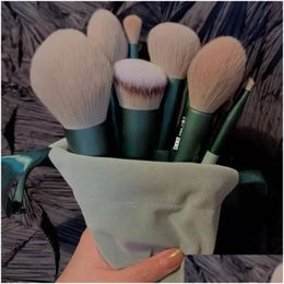 Makeup Brushes 13 Pcs Makeup Brush Sets Cosmetic Make Up Tool Brushes Kit Powder Eye Shadow Foundation B Blending Drop Delivery Health Dhhyt